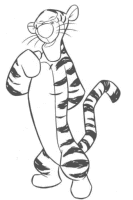 A coloring page of winnie the pooh - tigger